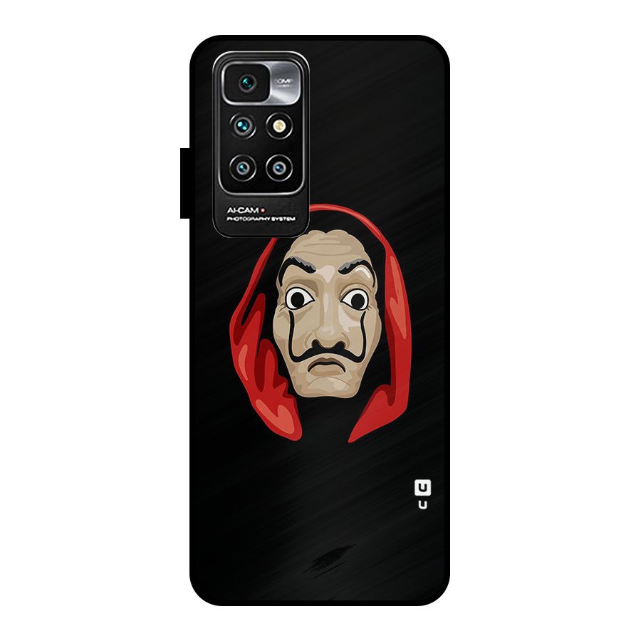 Money Heist Mask Metal Back Case for Redmi 10 Prime