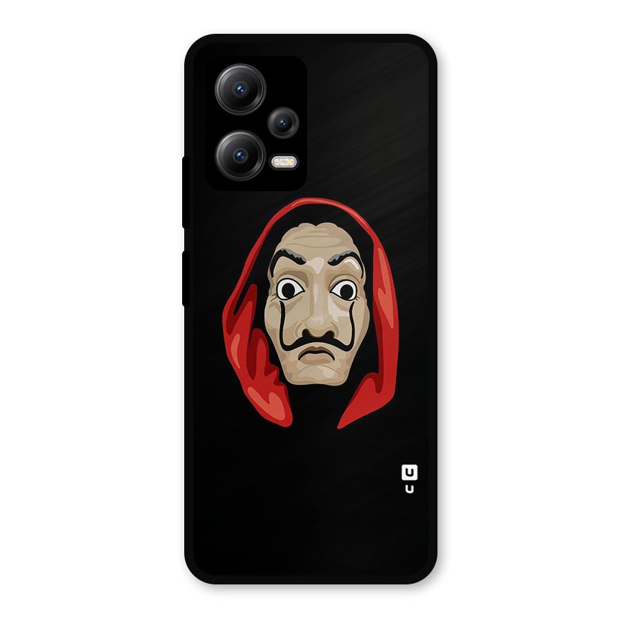 Money Heist Mask Metal Back Case for Redmi Note 12 5G