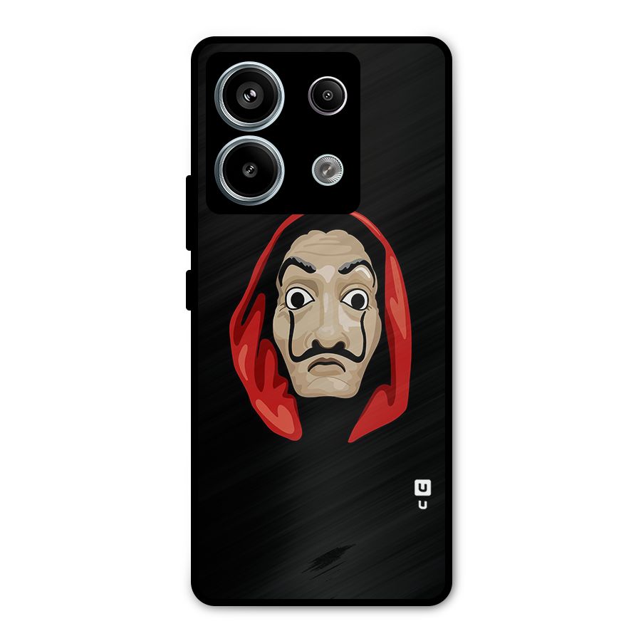 Money Heist Mask Metal Back Case for Redmi Note 13 Pro 5G