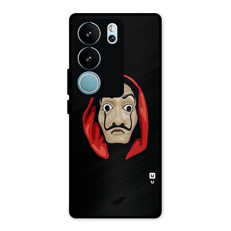 Money Heist Mask Metal Back Case for Vivo V29 Pro