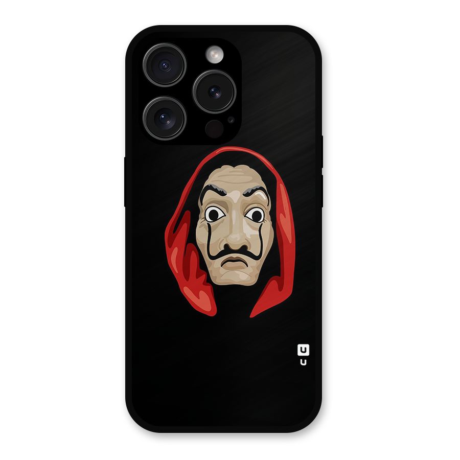 Money Heist Mask Metal Back Case for iPhone 15 Pro