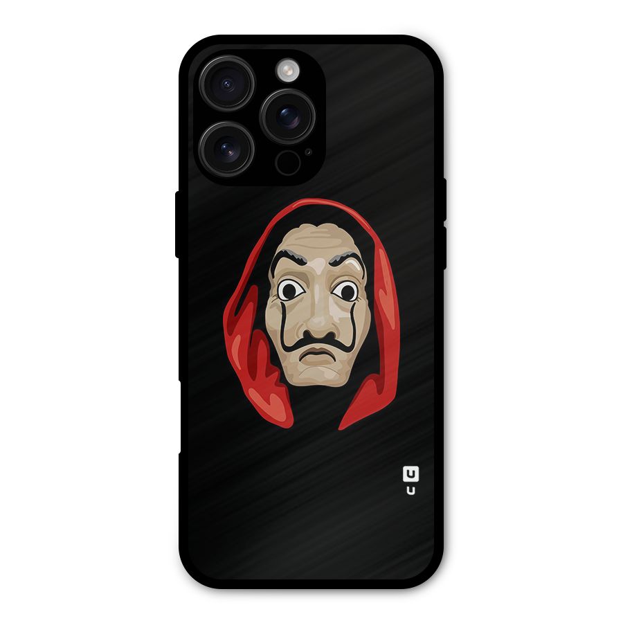 Money Heist Mask Metal Back Case for iPhone 16 Pro Max