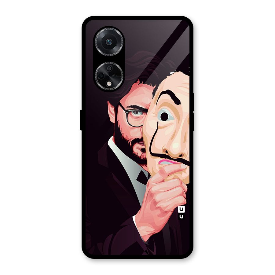 Money Heist Professor Art Glass Back Case for Oppo F23