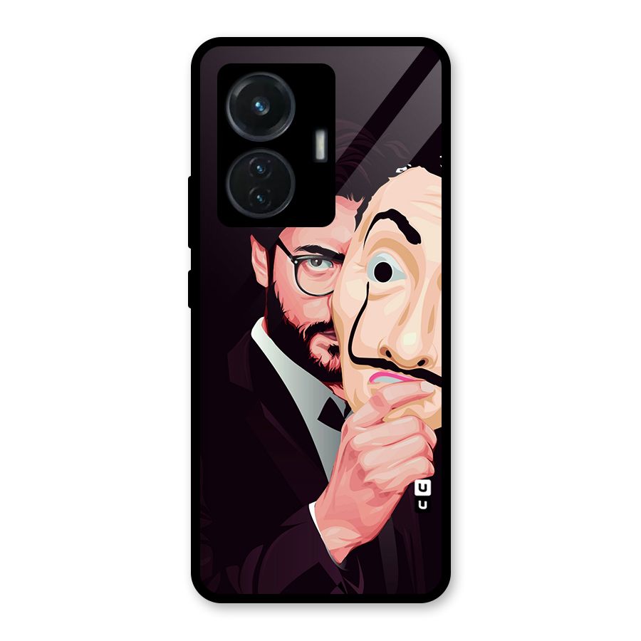 Money Heist Professor Art Glass Back Case for Vivo T1 44W