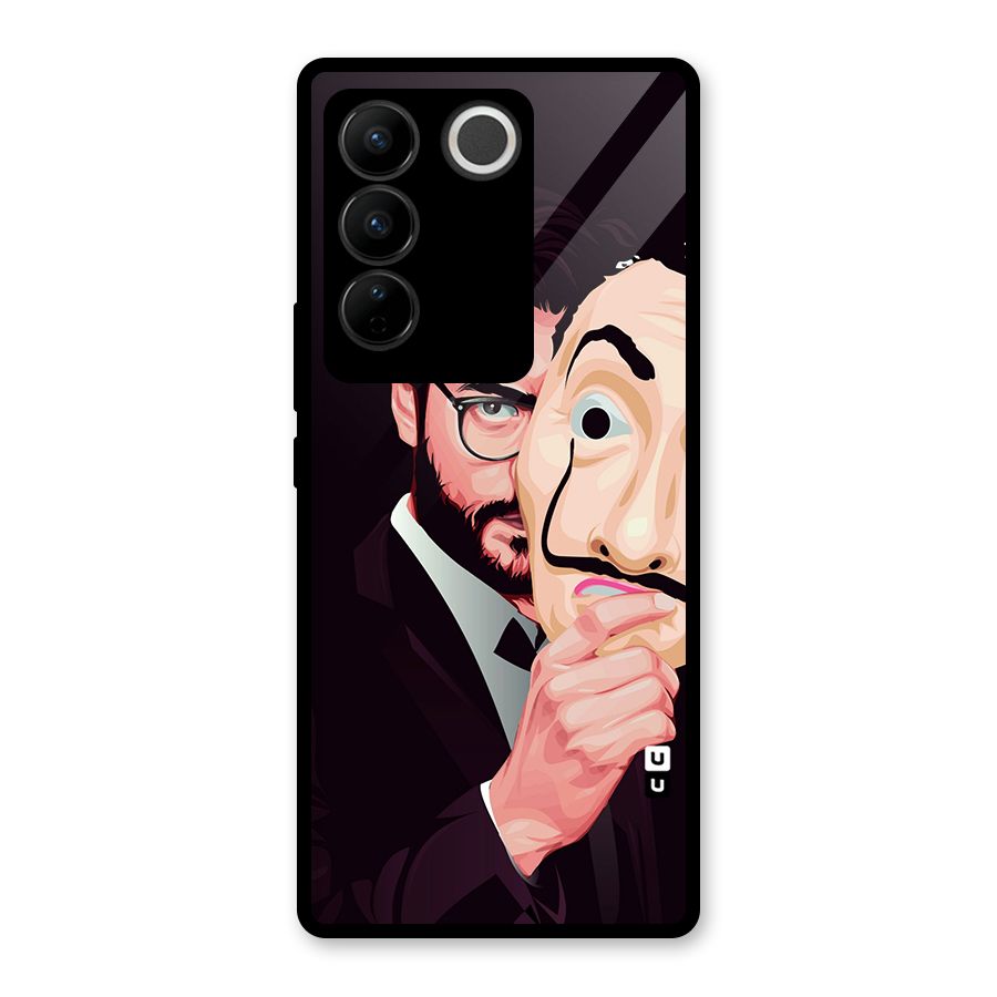 Money Heist Professor Art Glass Back Case for Vivo V27