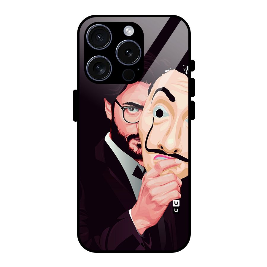 Money Heist Professor Art Glass Back Case for iPhone 15 Pro