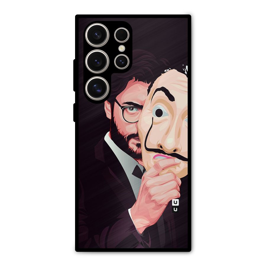 Money Heist Professor Art Metal Back Case for Galaxy S24 Ultra