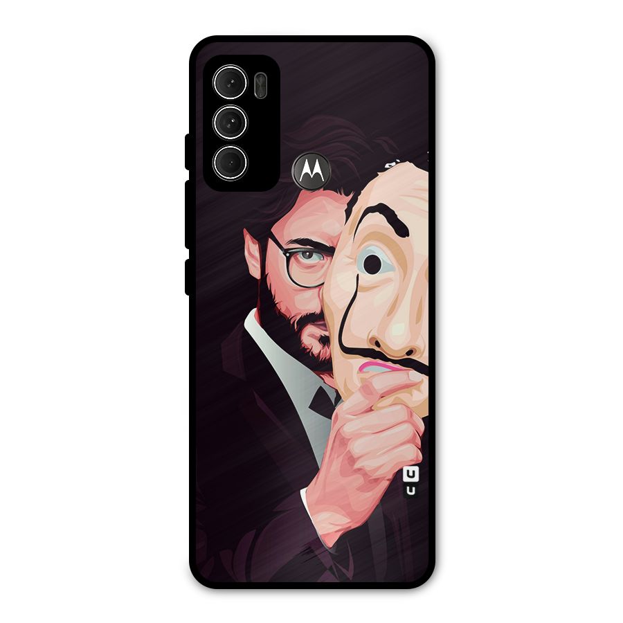 Money Heist Professor Art Metal Back Case for Moto G60