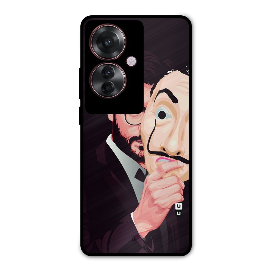 Money Heist Professor Art Metal Back Case for Oppo F25 Pro