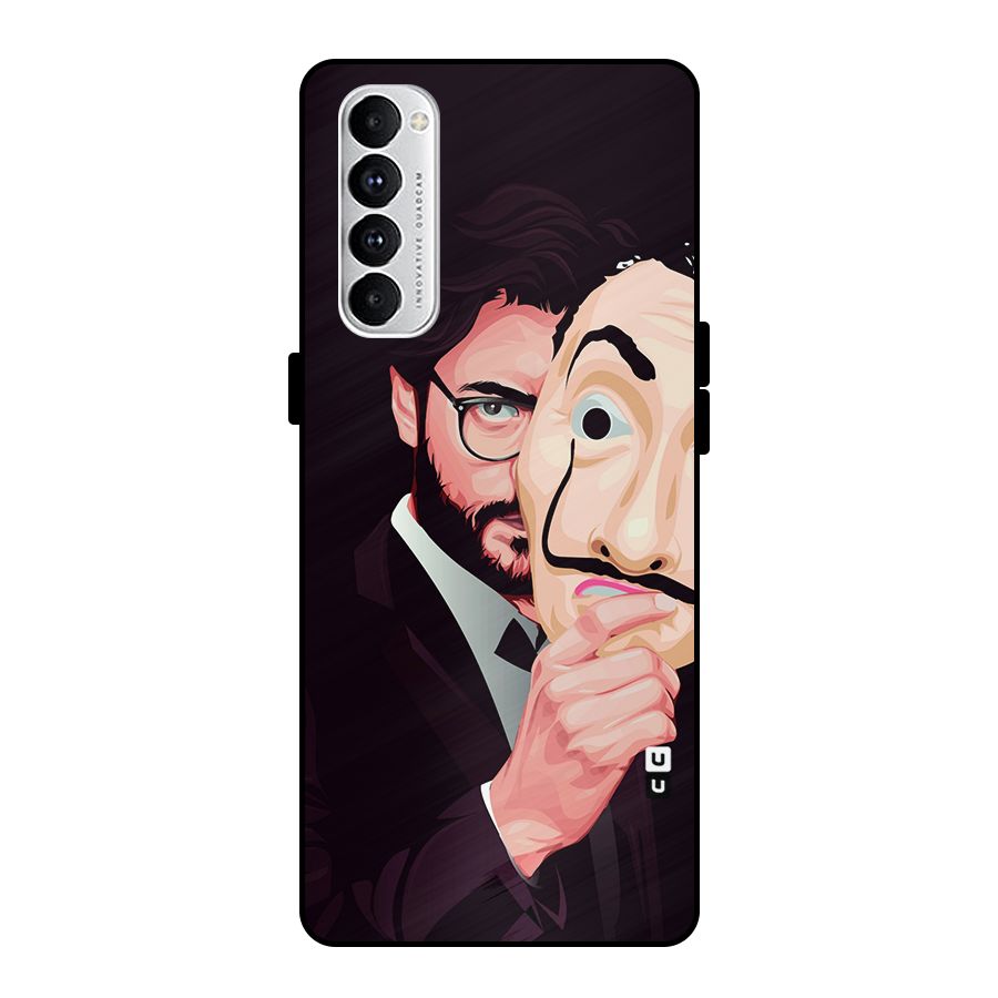 Money Heist Professor Art Metal Back Case for Oppo Reno4 Pro