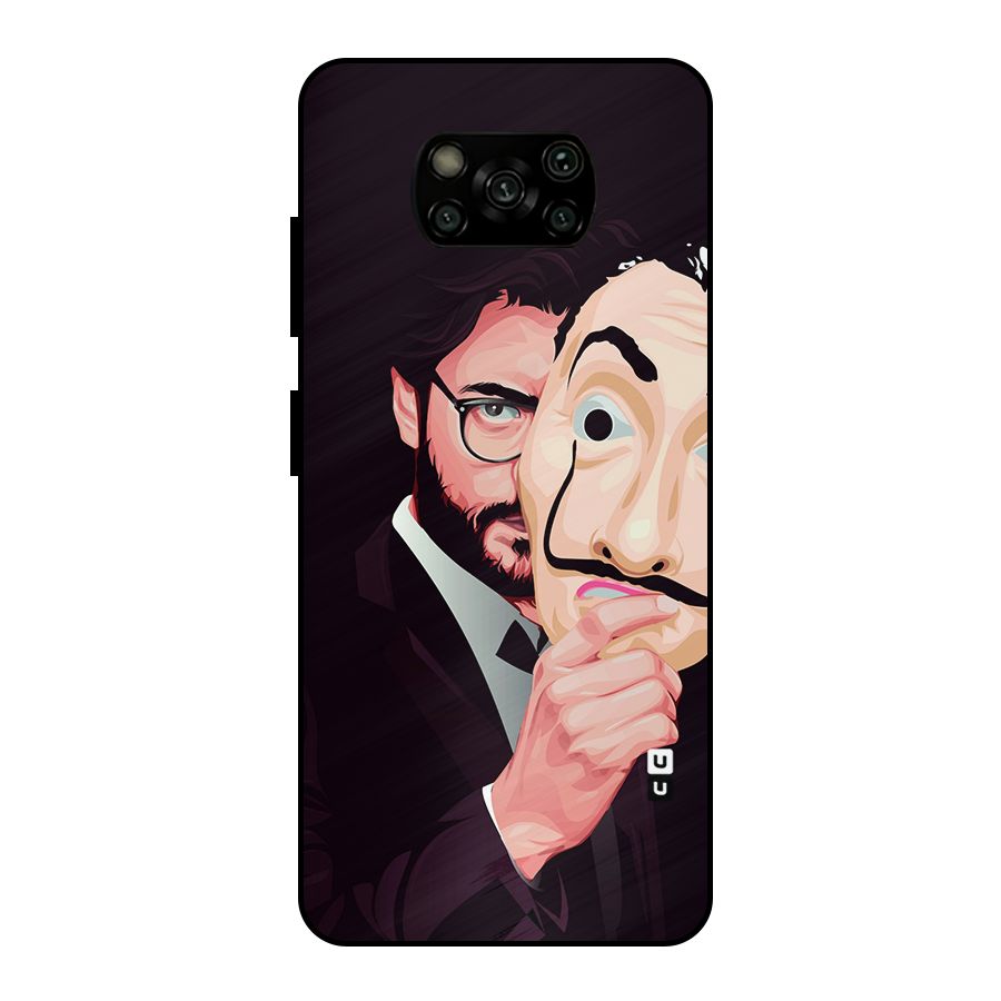 Money Heist Professor Art Metal Back Case for Poco X3