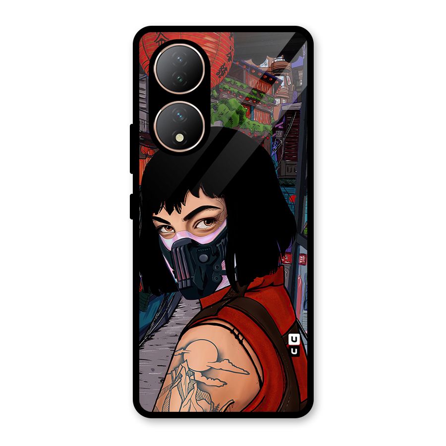Money Heist Tokyo Mask Glass Back Case for Vivo Y100A
