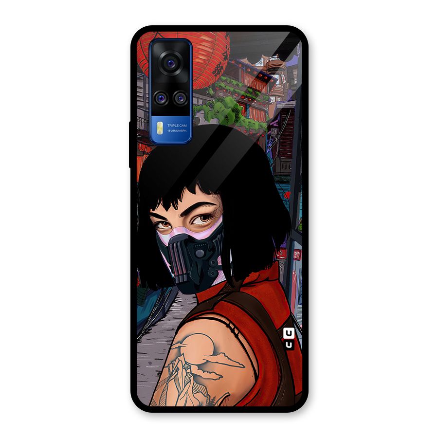 Money Heist Tokyo Mask Glass Back Case for Vivo Y31