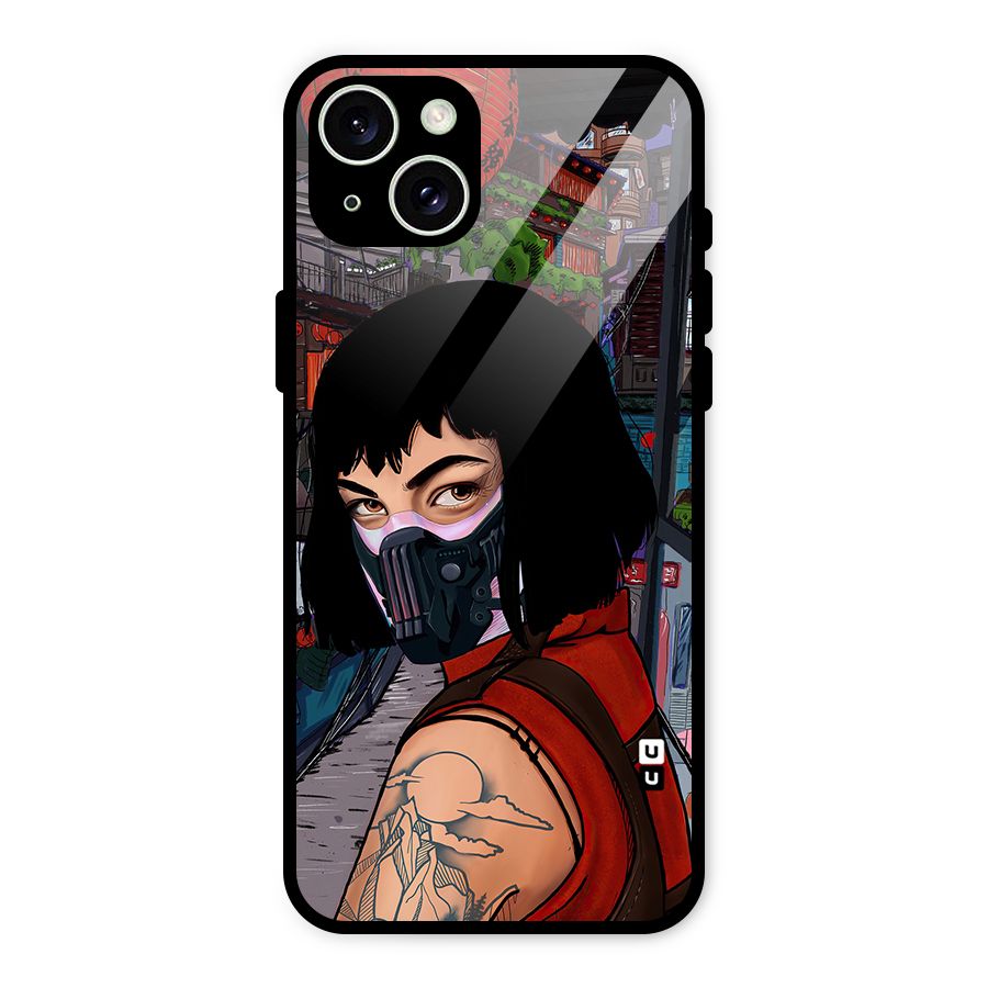 Money Heist Tokyo Mask Glass Back Case for iPhone 15 Plus