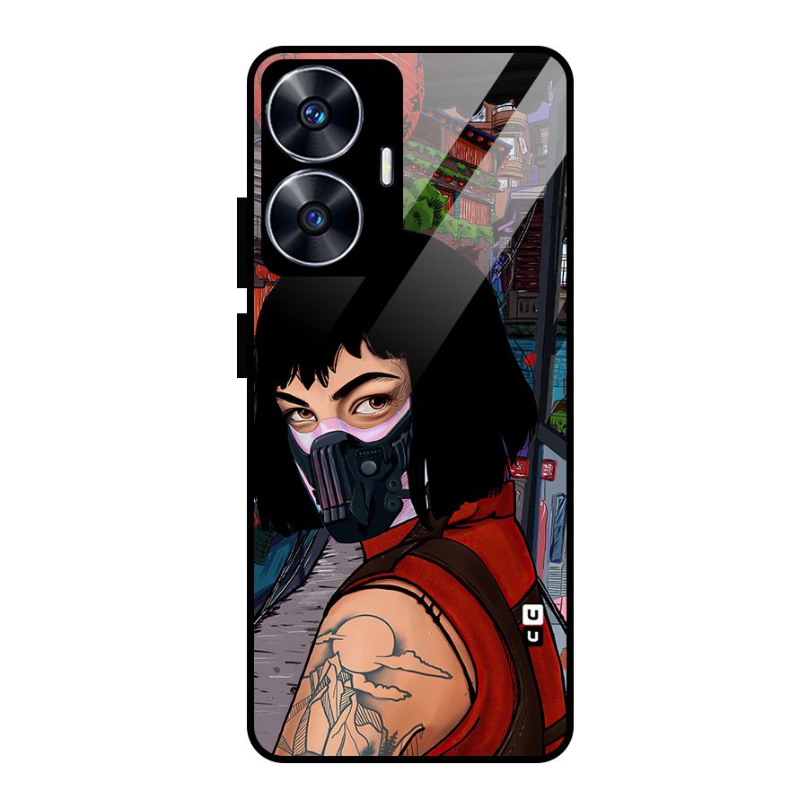 Money Heist Tokyo Mask Glass Back Case for realme C55