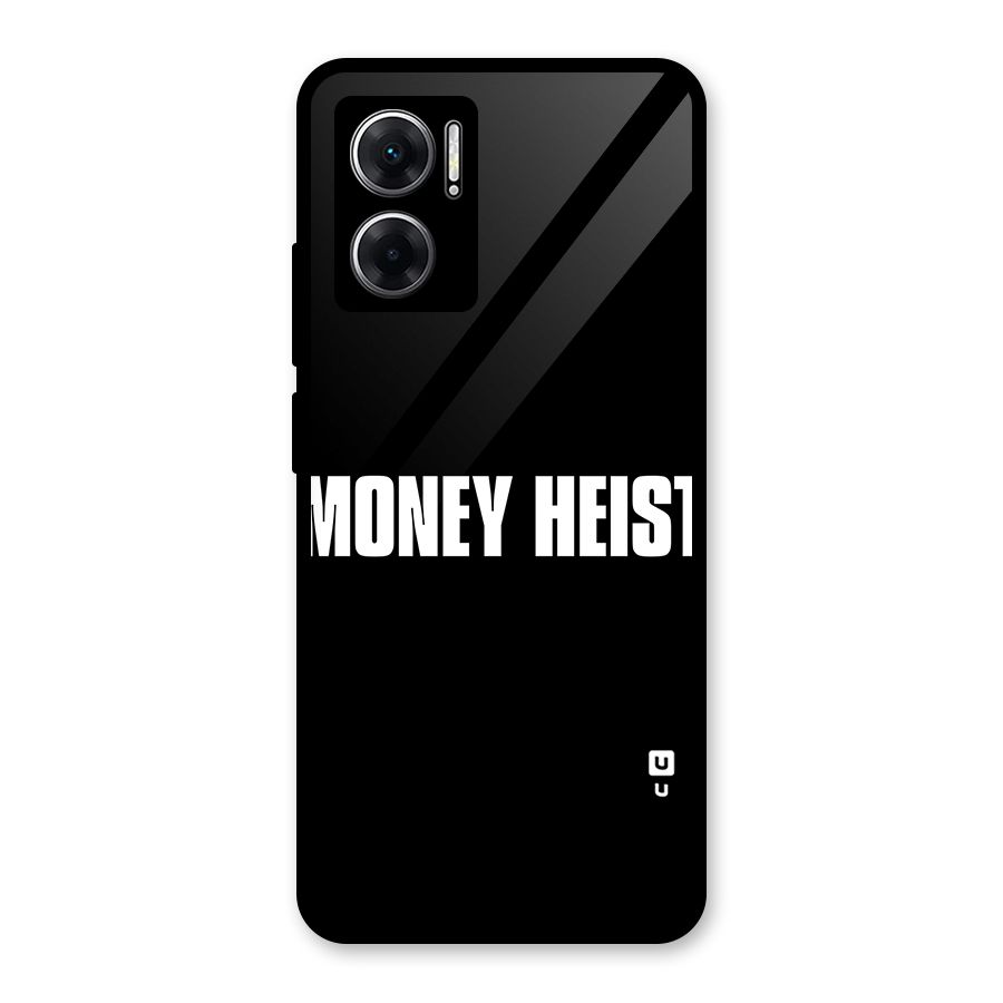 Money Heist Typography Glass Back Case for Redmi 11 Prime 5G