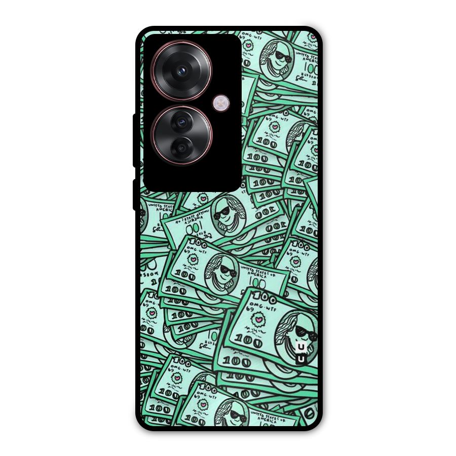 Money Swag Metal Back Case for Oppo F25 Pro