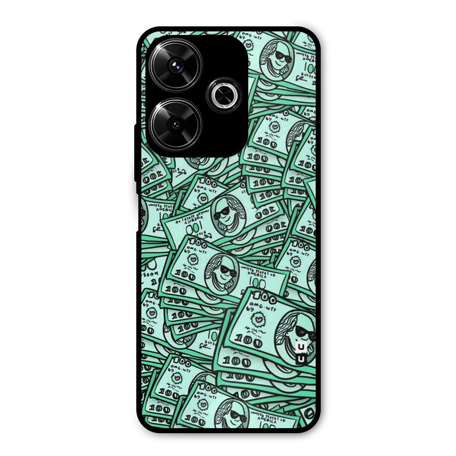 Money Swag Metal Back Case for Poco M6 Plus