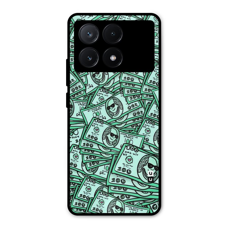 Money Swag Metal Back Case for Poco X6 Pro