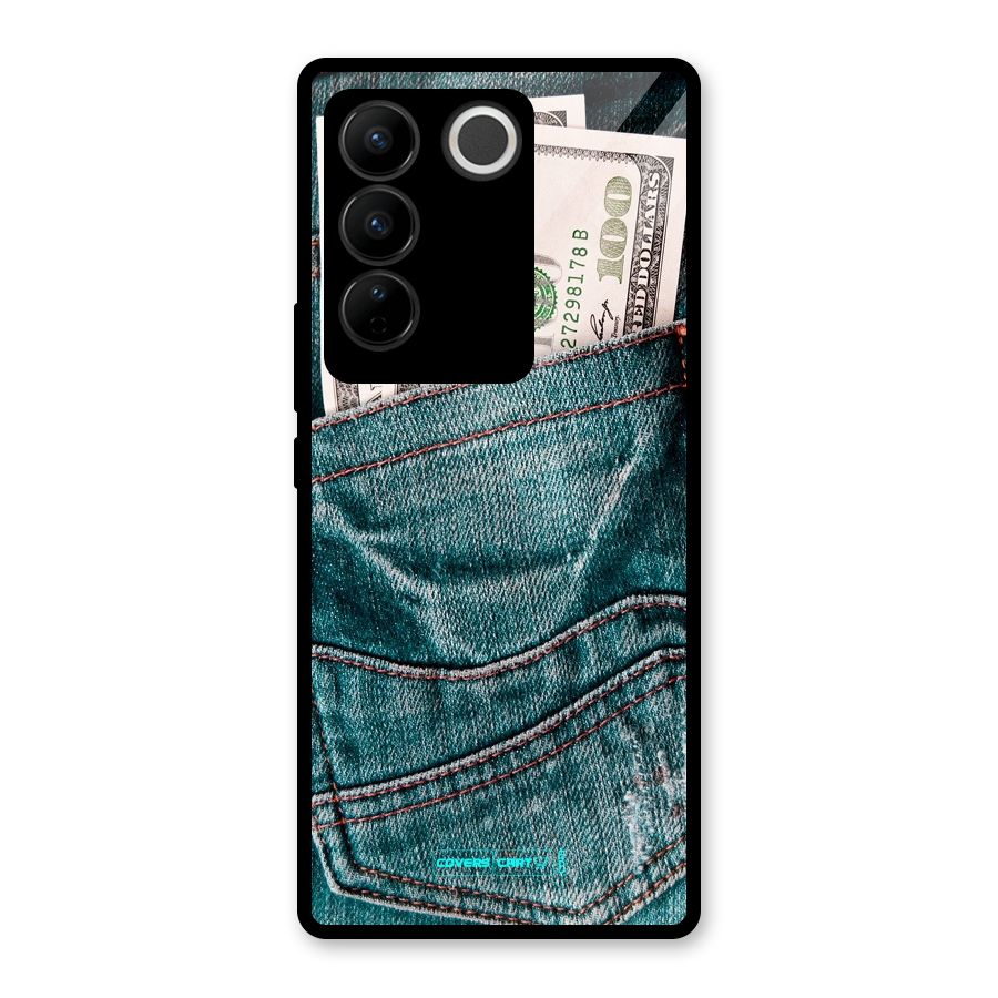 Money in Jeans Glass Back Case for Vivo V27 Pro