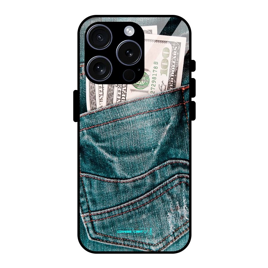 Money in Jeans Glass Back Case for iPhone 15 Pro