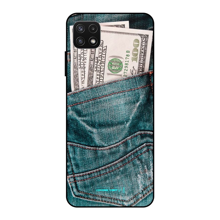 Money in Jeans Metal Back Case for Galaxy A22 5G