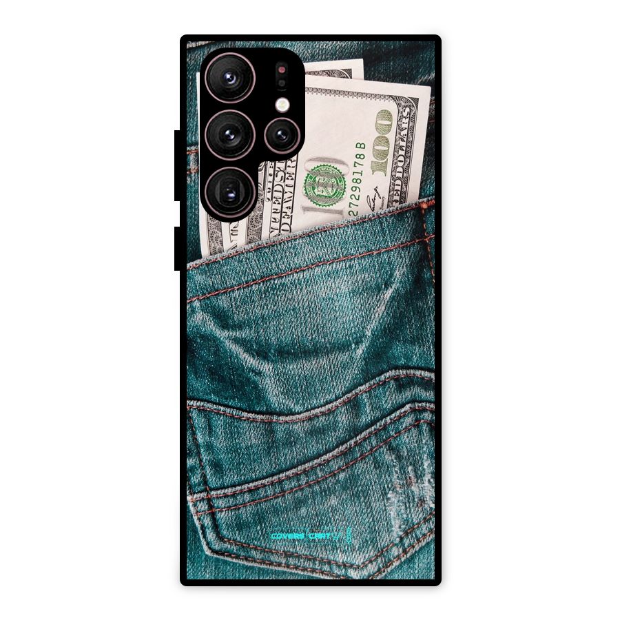 Money in Jeans Metal Back Case for Galaxy S22 Ultra 5G