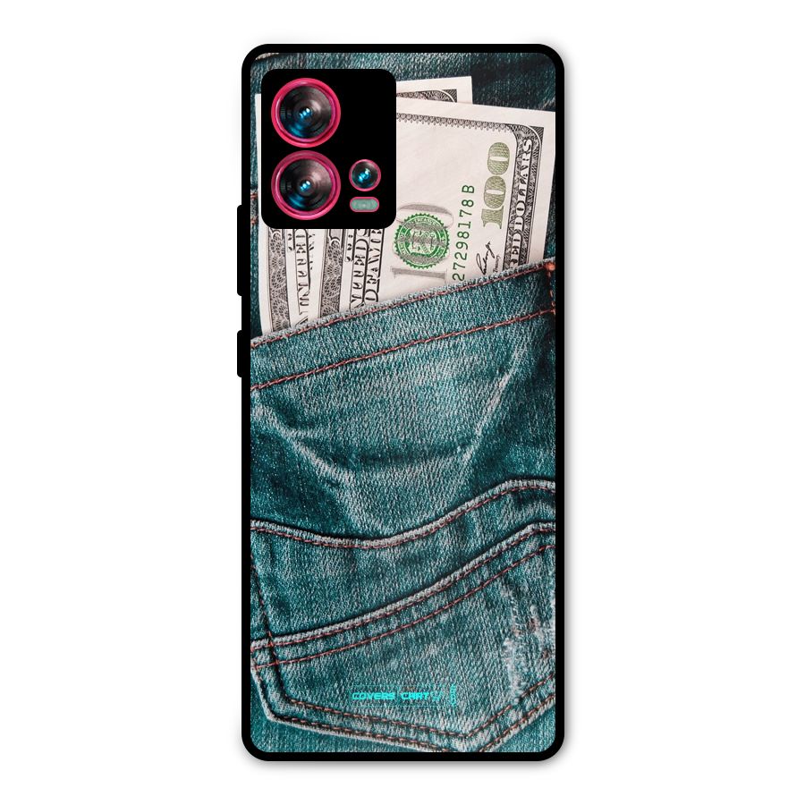 Money in Jeans Metal Back Case for Motorola Edge 30 Fusion