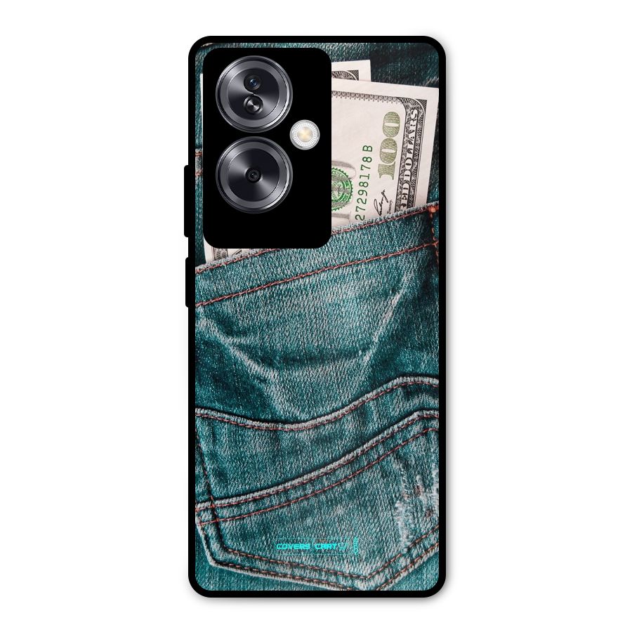 Money in Jeans Metal Back Case for Oppo A79 5G