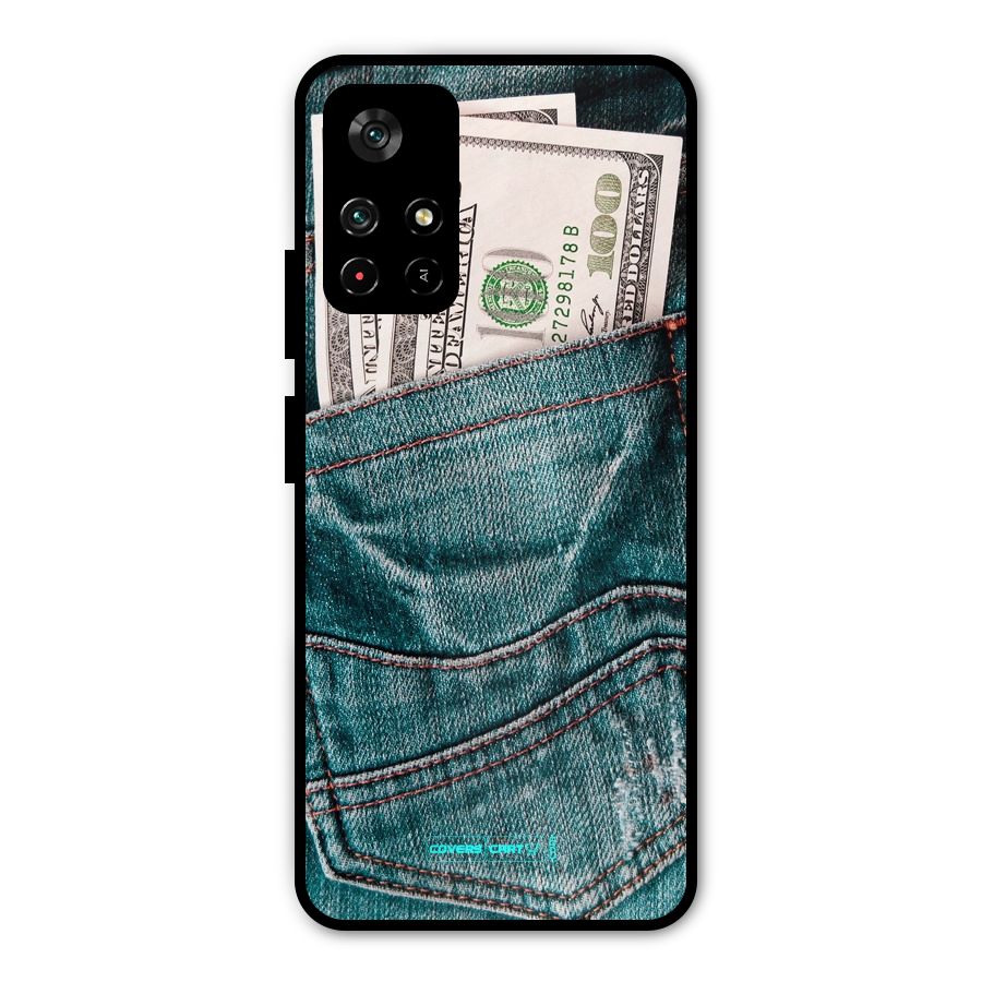 Money in Jeans Metal Back Case for Poco M4 Pro 5G
