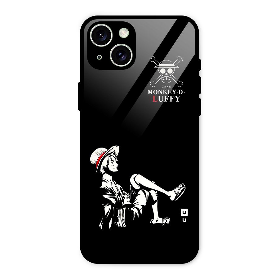 Monkey Luffy Glass Back Case for iPhone 15 Plus