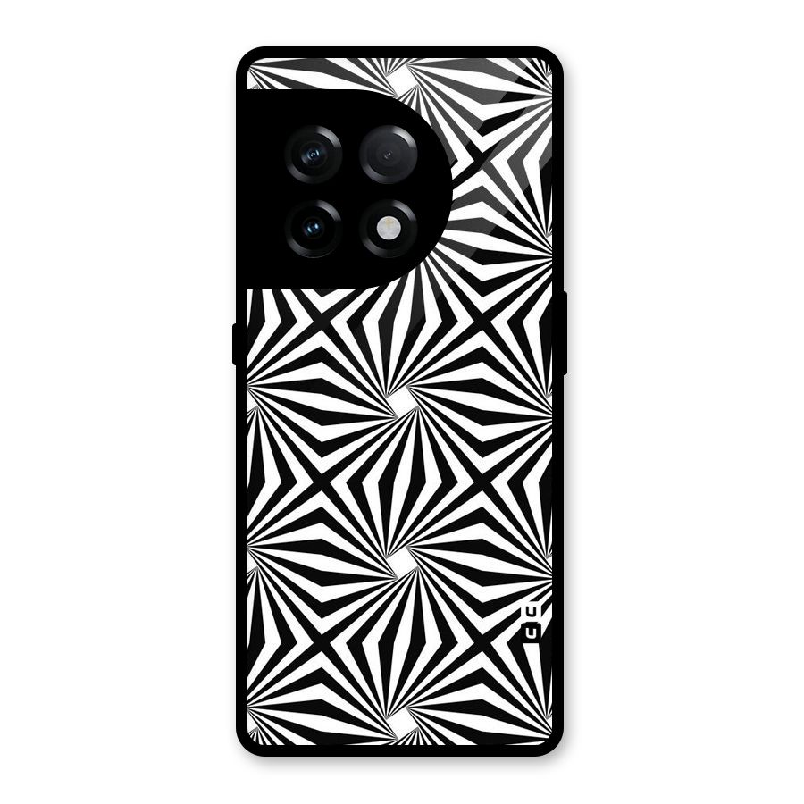 Monochromatic Swirls Glass Back Case for OnePlus 11R