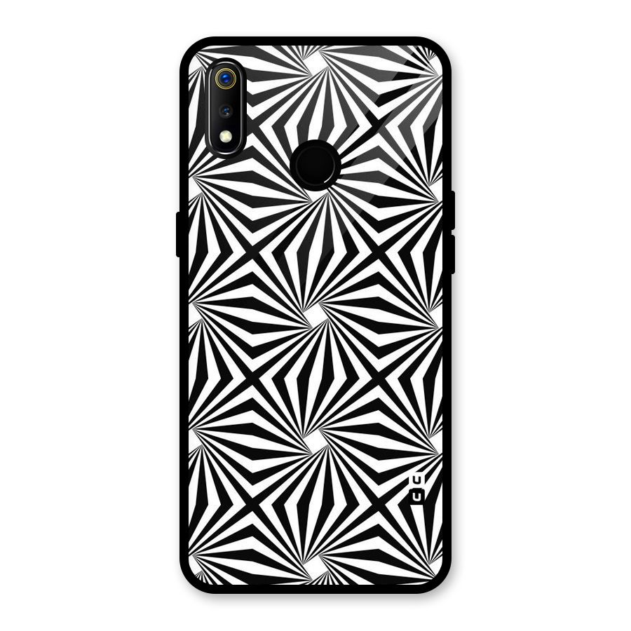 Monochromatic Swirls Glass Back Case for Realme 3i