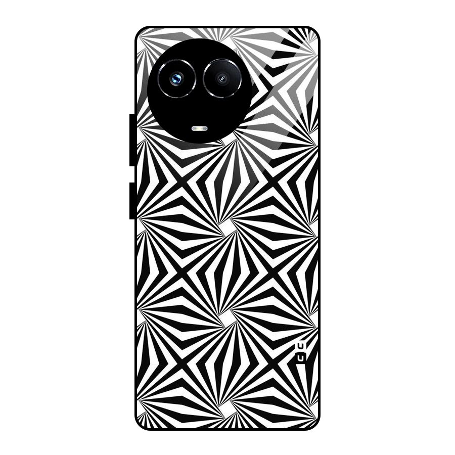 Monochromatic Swirls Glass Back Case for Realme Narzo 60X