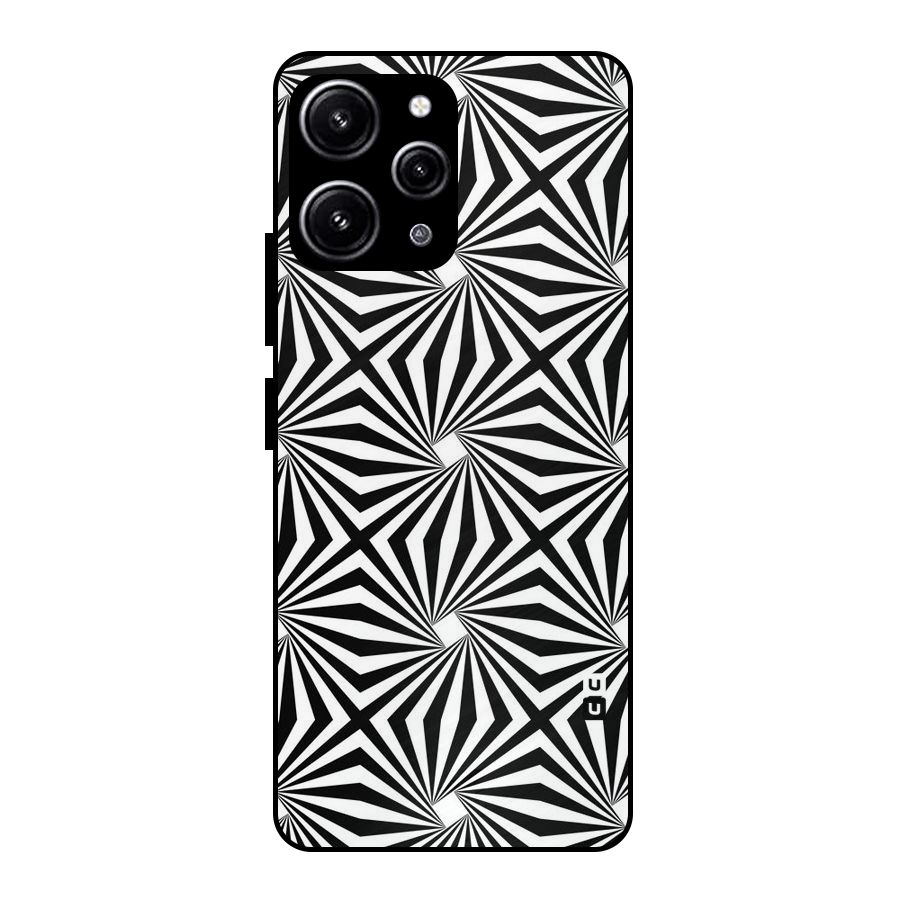 Monochromatic Swirls Glass Back Case for Redmi 12 4G