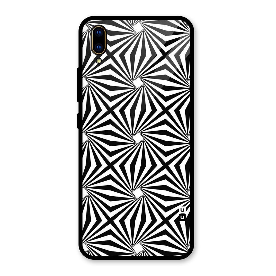 Monochromatic Swirls Glass Back Case for Vivo V11 Pro