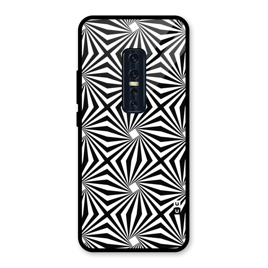 Monochromatic Swirls Glass Back Case for Vivo V17 Pro