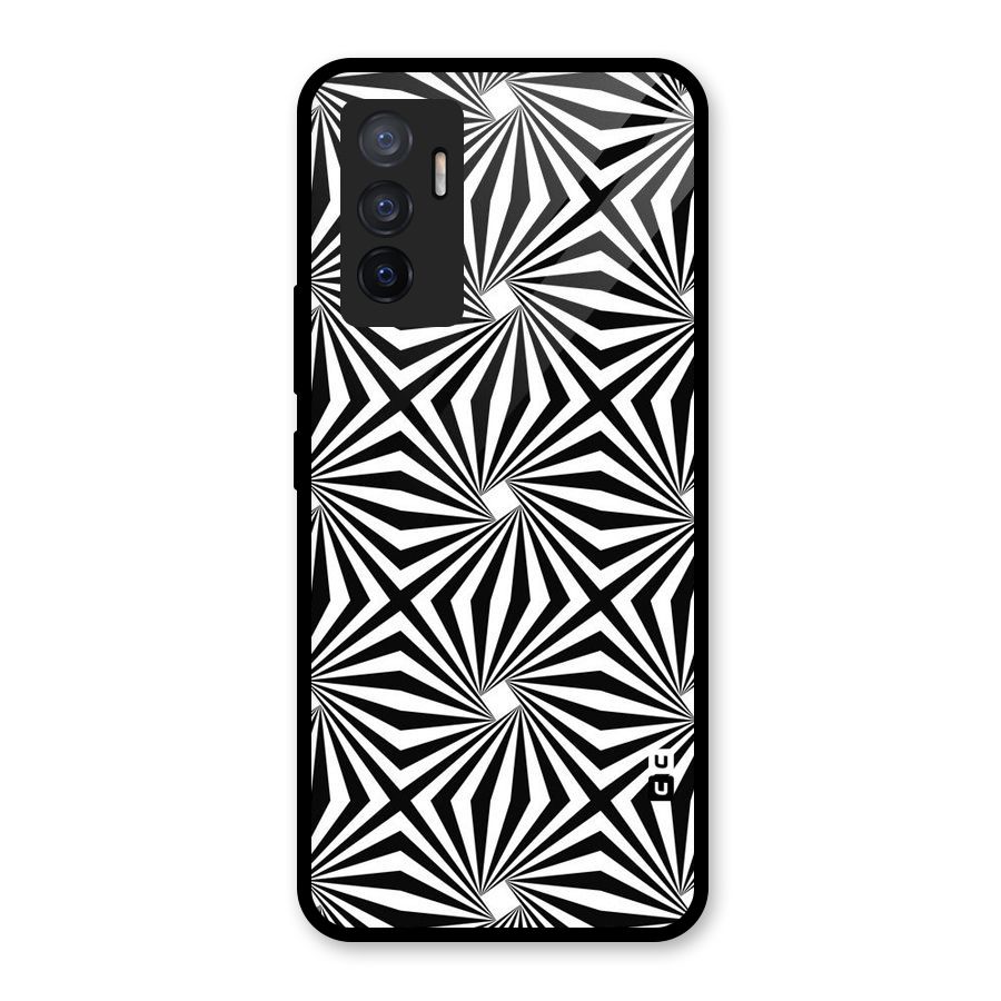 Monochromatic Swirls Glass Back Case for Vivo V23e