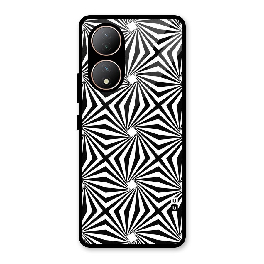Monochromatic Swirls Glass Back Case for Vivo Y100A