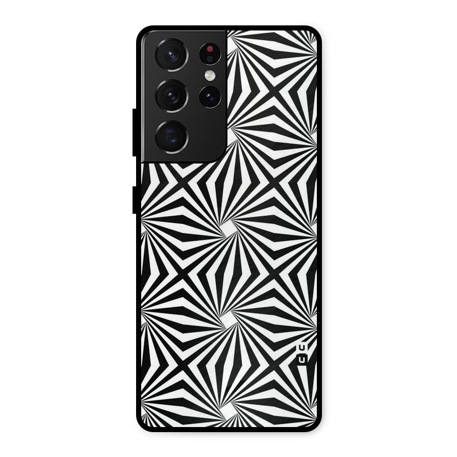 Monochromatic Swirls Metal Back Case for Galaxy S21 Ultra 5G