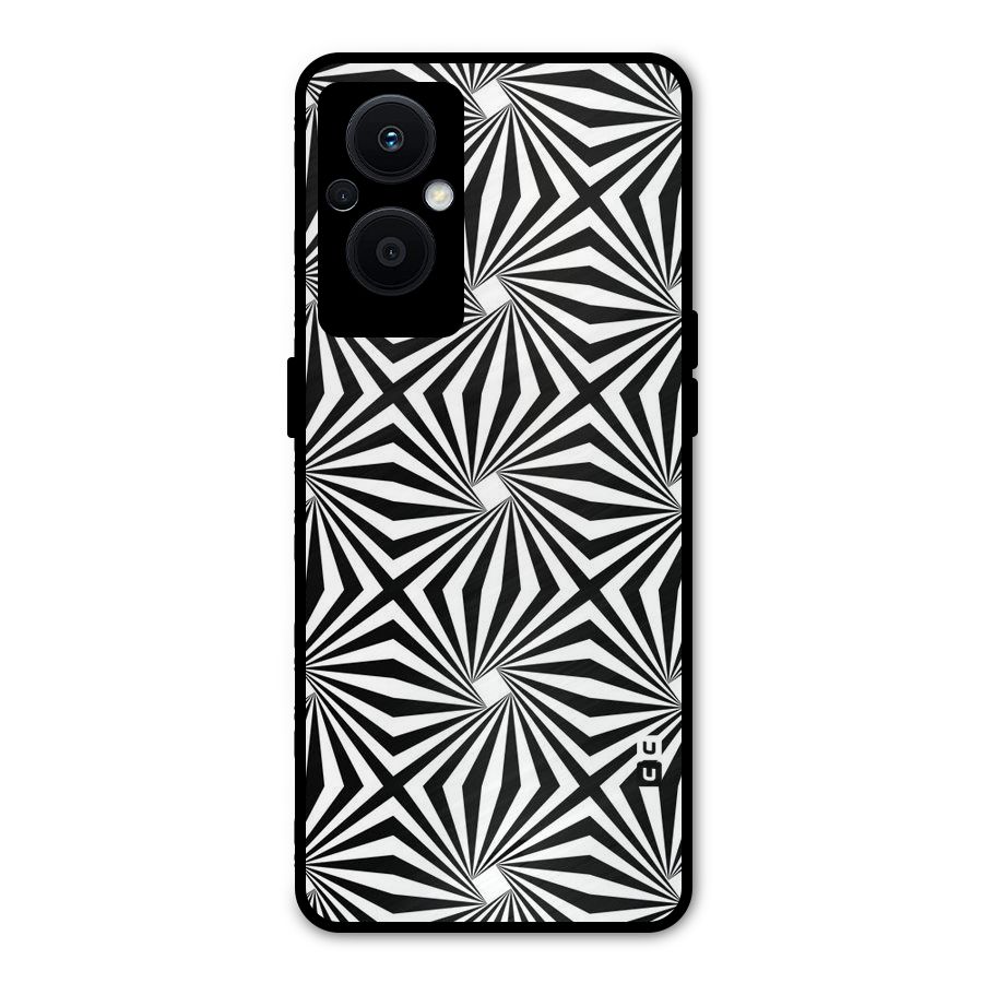 Monochromatic Swirls Metal Back Case for Oppo F21s Pro 5G