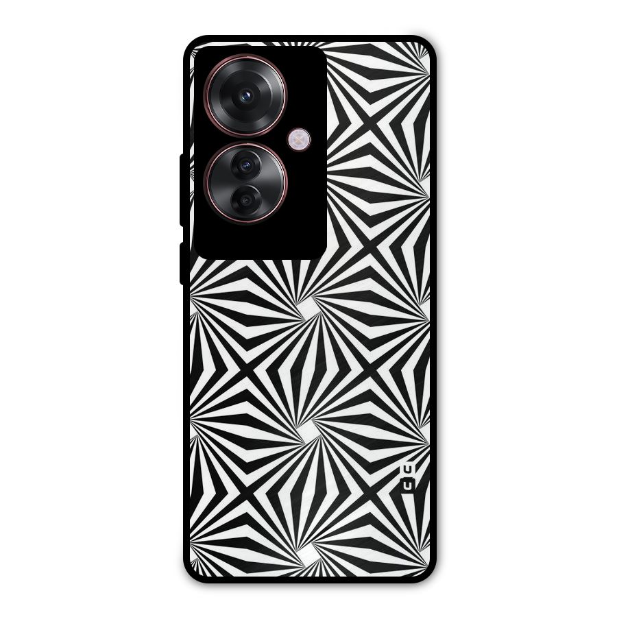 Monochromatic Swirls Metal Back Case for Oppo F25 Pro