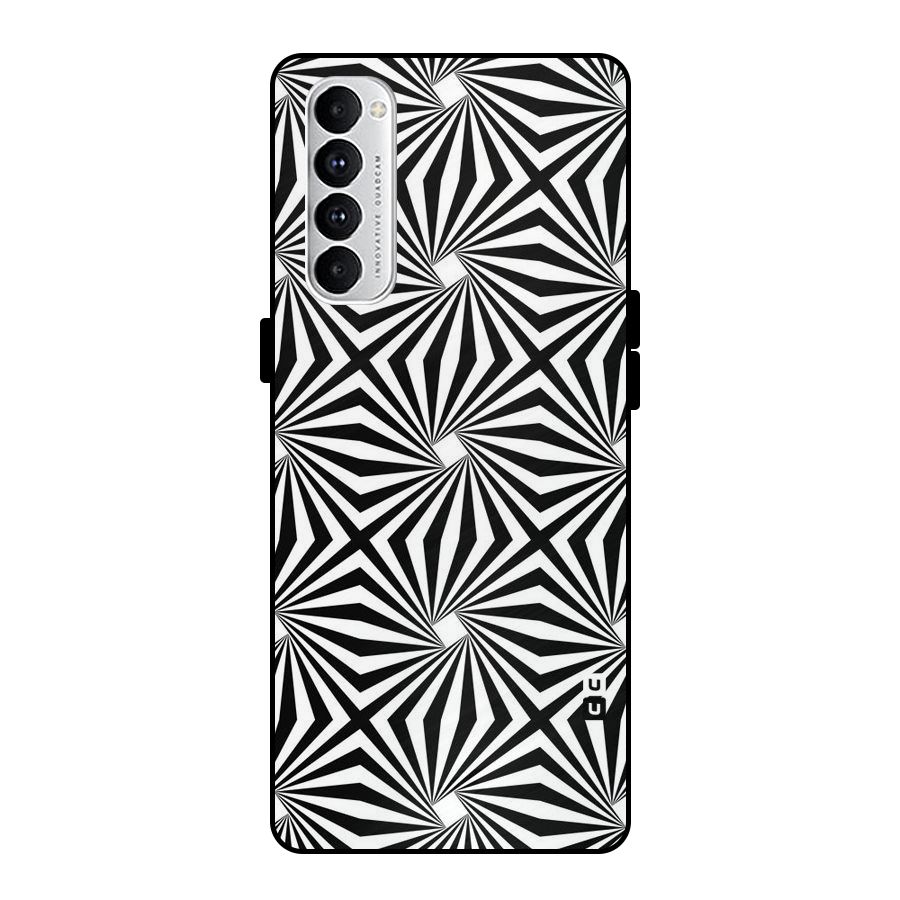 Monochromatic Swirls Metal Back Case for Oppo Reno4 Pro