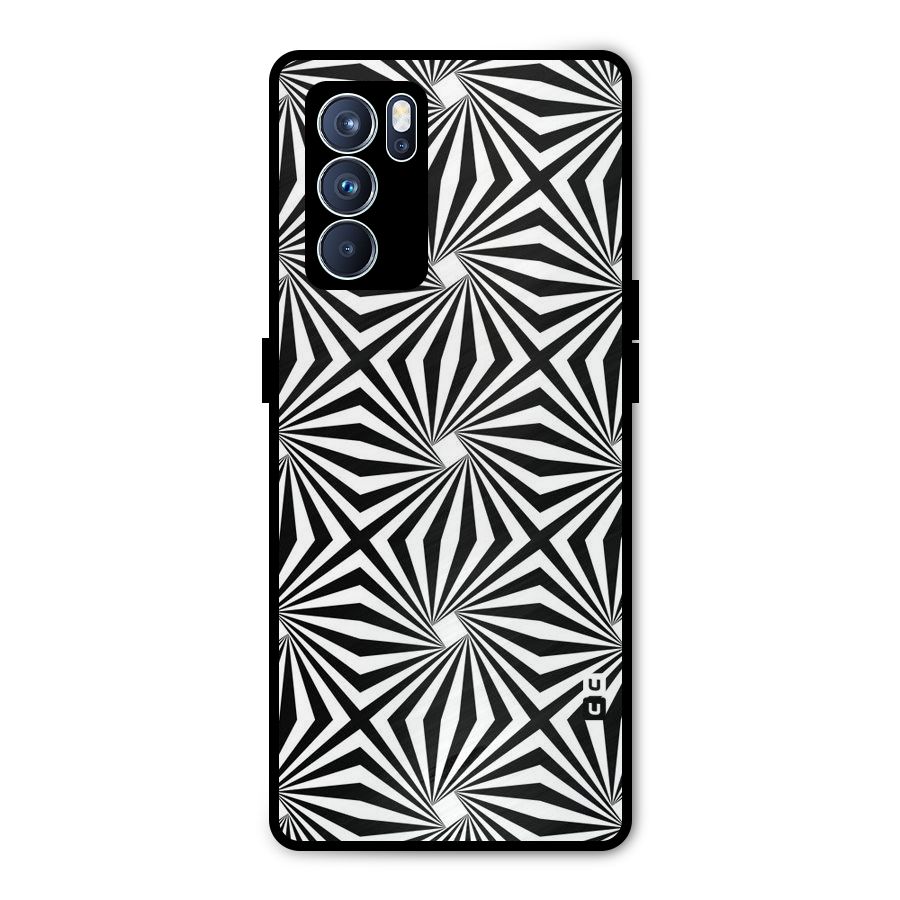 Monochromatic Swirls Metal Back Case for Oppo Reno6 Pro 5G