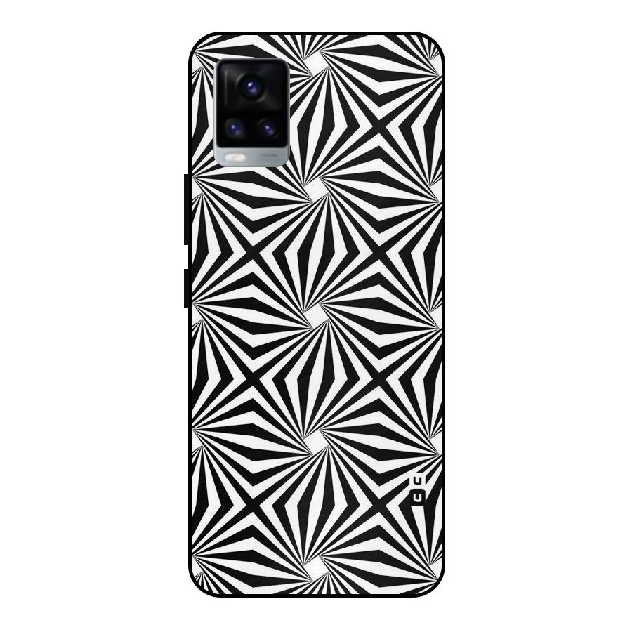 Monochromatic Swirls Metal Back Case for Vivo V20 2021