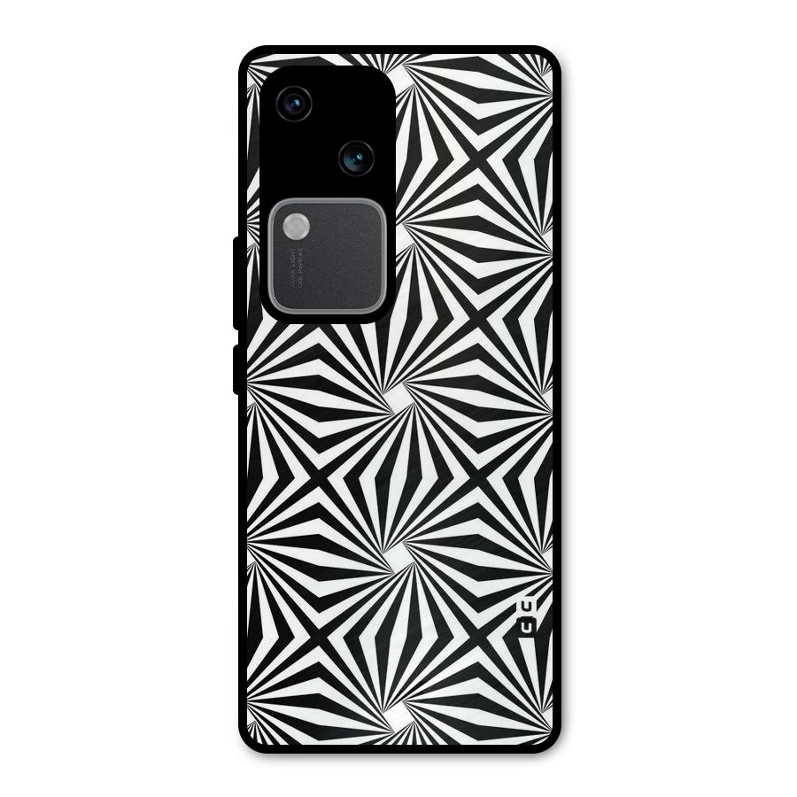 Monochromatic Swirls Metal Back Case for Vivo V30