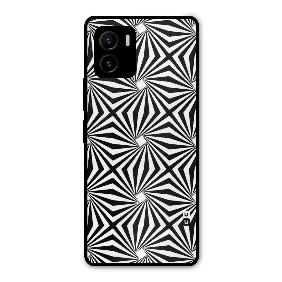 Monochromatic Swirls Metal Back Case for Vivo Y15s