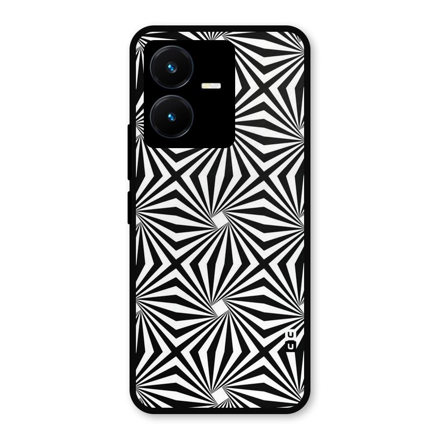 Monochromatic Swirls Metal Back Case for Vivo Y22