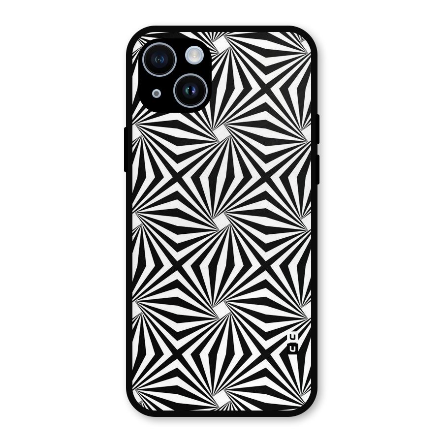Monochromatic Swirls Metal Back Case for iPhone 14