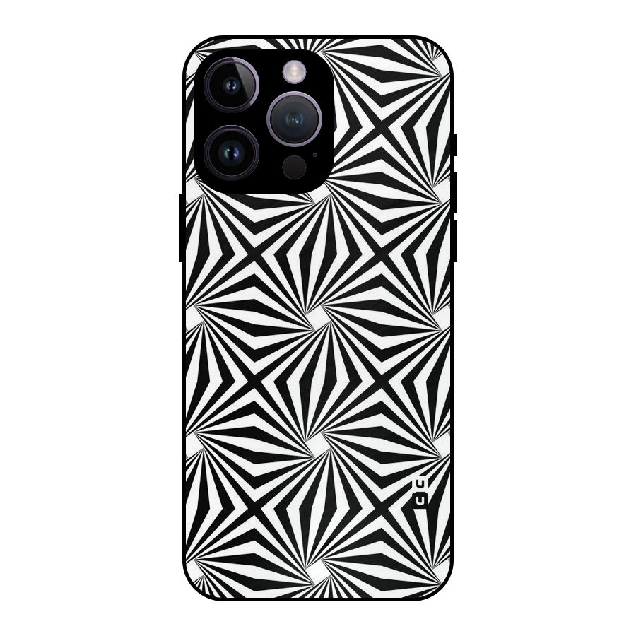 Monochromatic Swirls Metal Back Case for iPhone 14 Pro Max